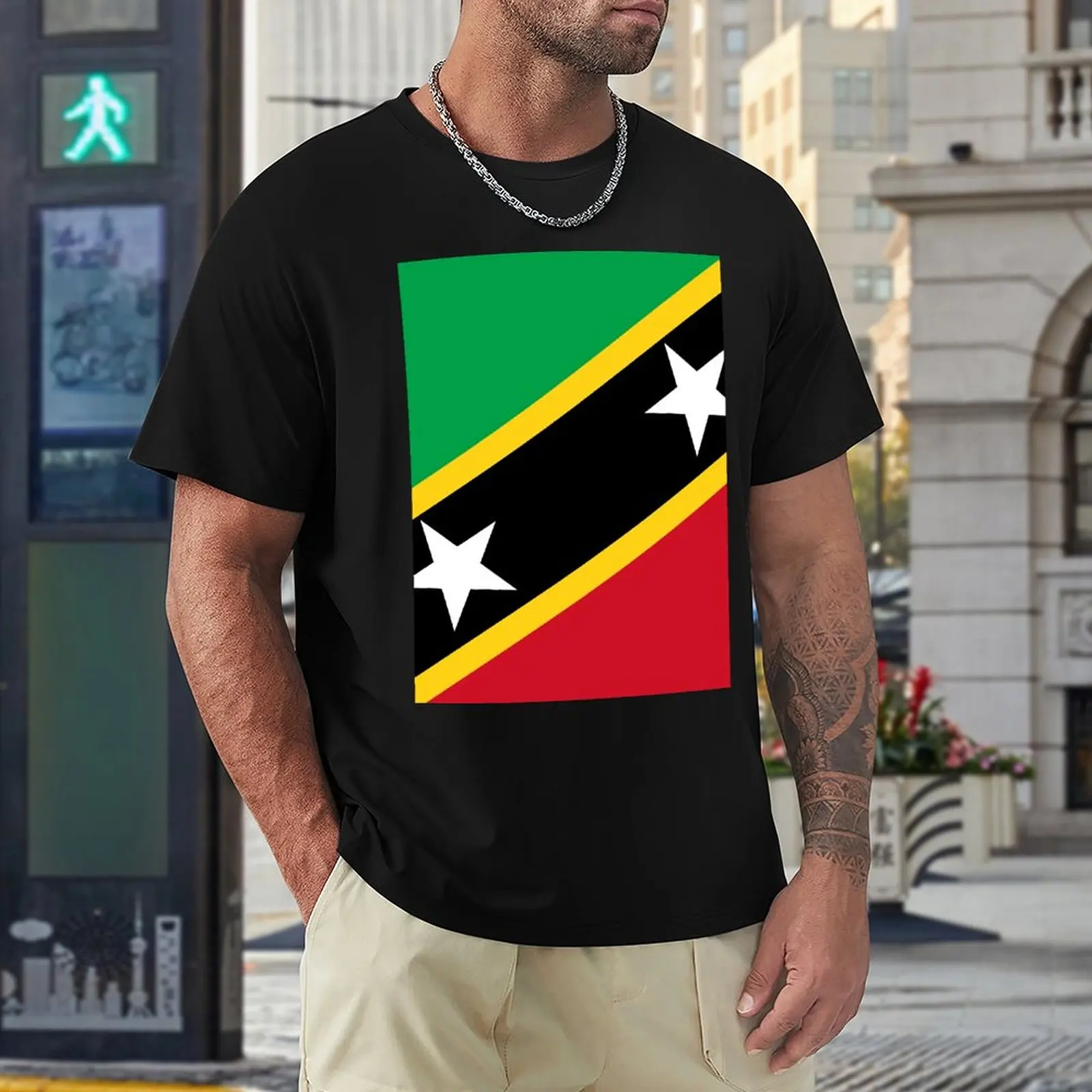 

St. Kitts And Nevis Flag Novelty T-shirts Vintage Travel Eur Size