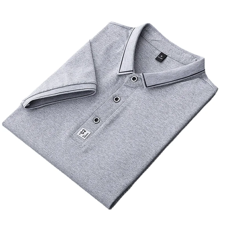 Новая мужская рубашка-Поло футболка с коротким рукавом и воротником-стойкой