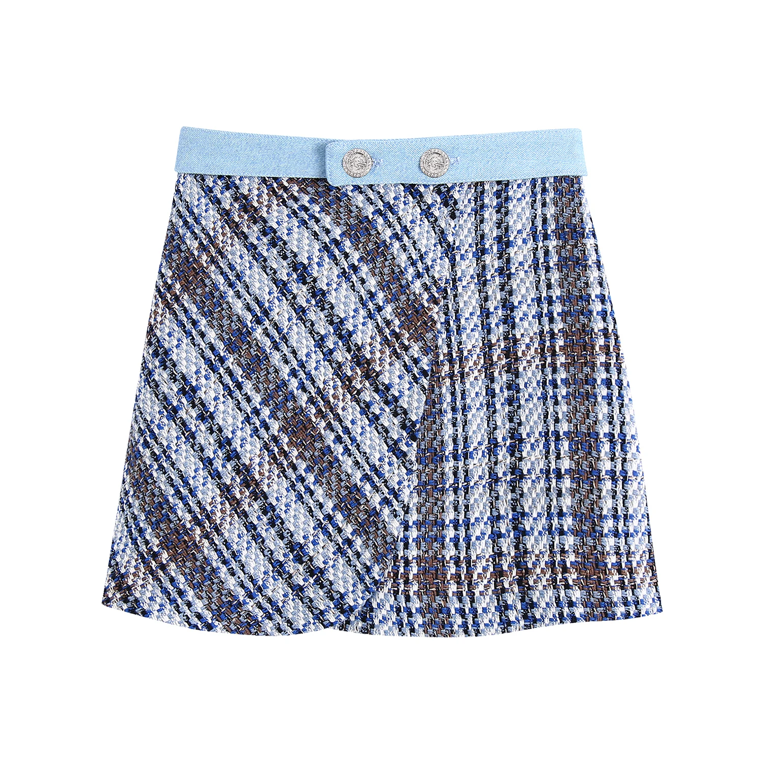 

JC·KILIG 2022 New Denim Stitched Textured Skirt B4196