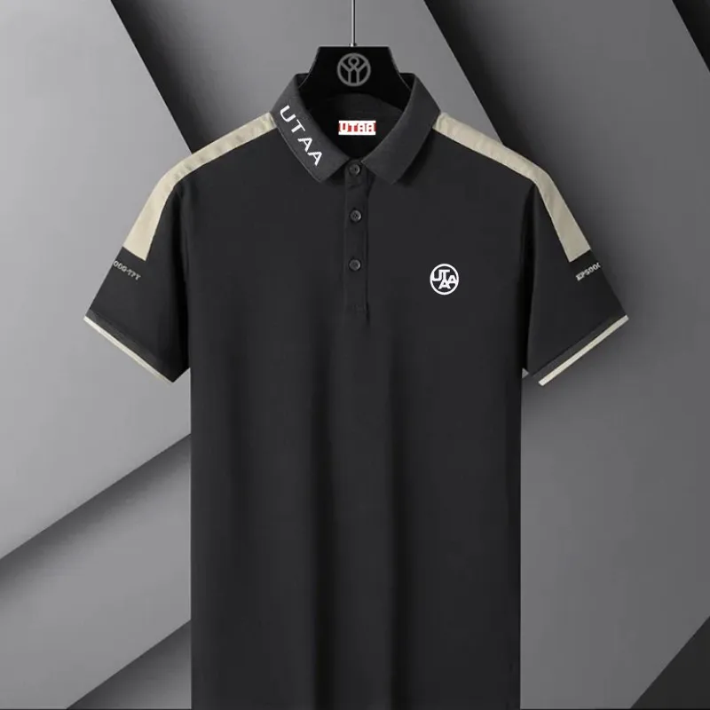 23 Summer New Breathable Golf UTAA Brand Polo Shirt Men's Leisure Short Sleeve Summer Men's Polo Shirt Sports T-shirt Top
