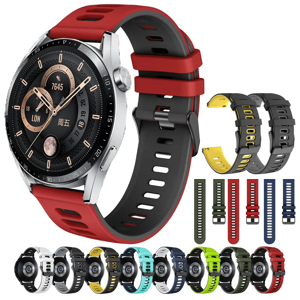 

Ремешок спортивный для часов HUAWEI WATCH GT 3 46 мм, сменный силиконовый браслет для наручных часов HUAWEI WATCH GT 3/GT Runner/GT 2E/GT2 Pro, 22 мм