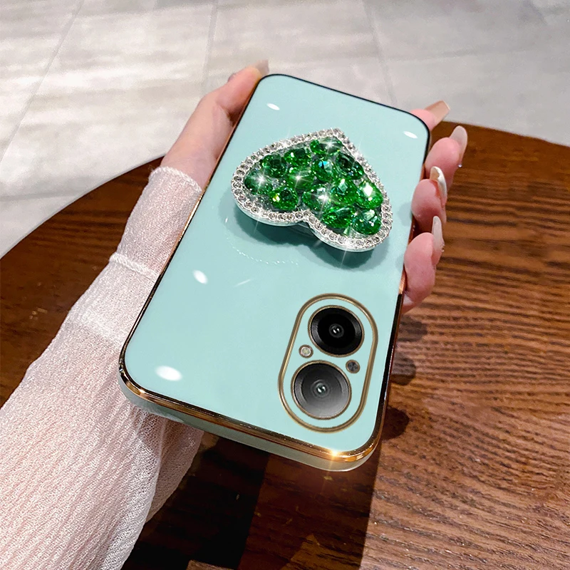 Модный чехол с бриллиантовым сердечком для OPPO Realme 12 11 11Pro 10 Pro Plus C67 C55 C53 C35 C33 C31 C30S C21