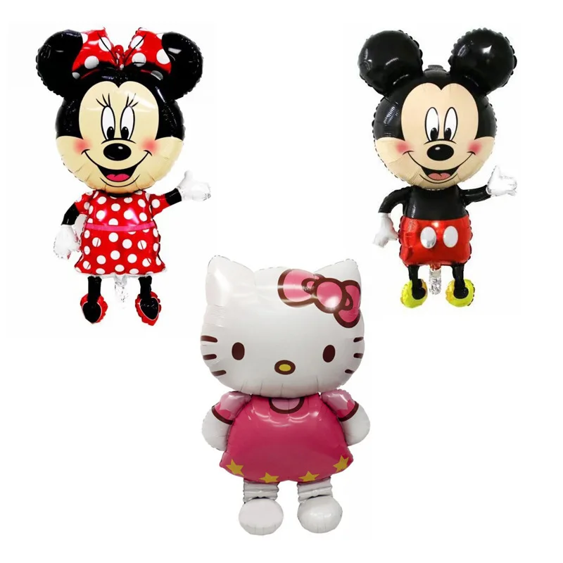 

110 см Микки и Минни дневное оформление Hello Kitty кукла мультяшный фольгированный шар для будущей мамы украшения для дня рождения Детские игруш...