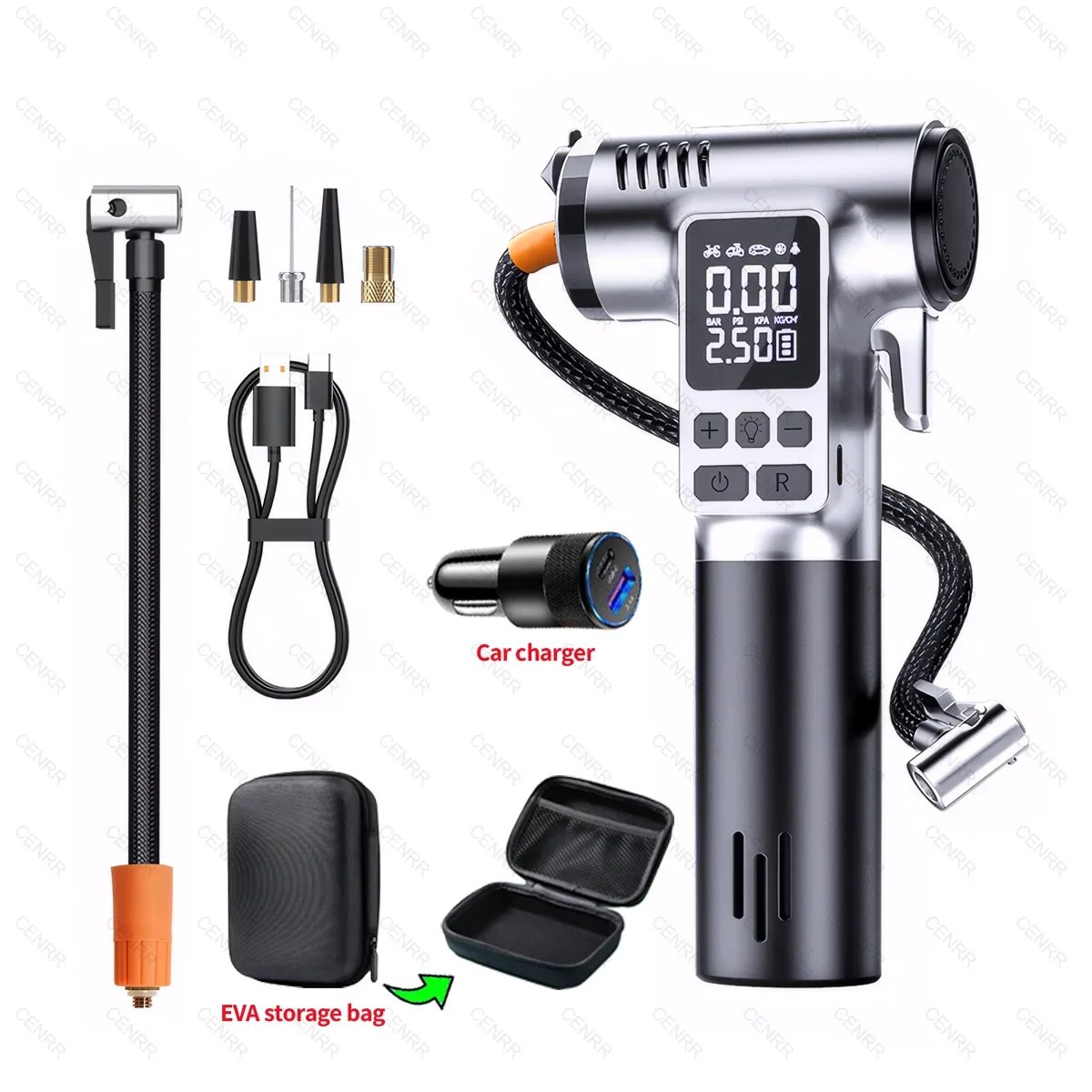 

Многофункциональный автомобильный воздушный насос, электрический насос для накачивания шин, беспроводной воздушный инжектор, портативный воздушный компрессор для шин, мотоцикла, велосипедного мяча