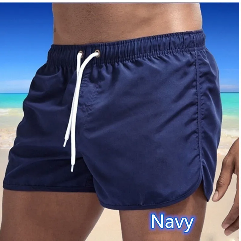 

2022 Brand Pocket Quick Dry Swimming Shorts For Men Swimwear Man Swimsuit Swim Trunks Summer Bathing Beach Wear Surf