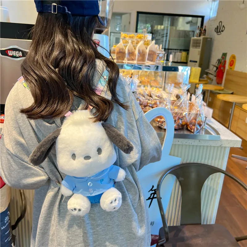 

Kawaii Sanrio Pochacco Plush Dolls Bag Anime Cartoon Cute Soft Filled Plush Doll Backpack Shoulder Bag Girls Birthday Gifts
