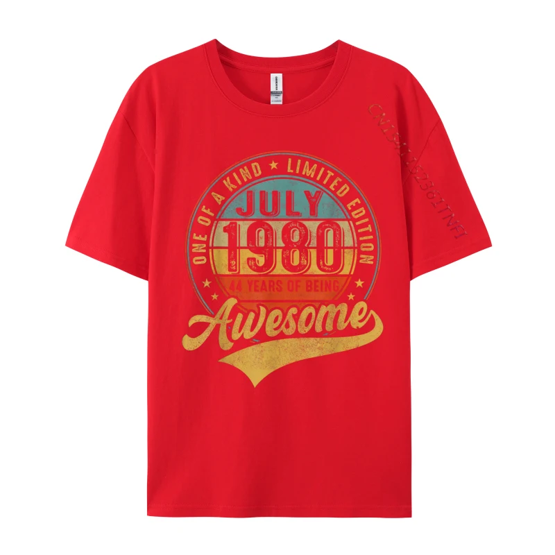 Retro Made In 1980 July Limited Edition 44th Birthday Unique Tops Tees NEW YEAR DAY Crew Neck Premium Cotton Men Top T-Shirts