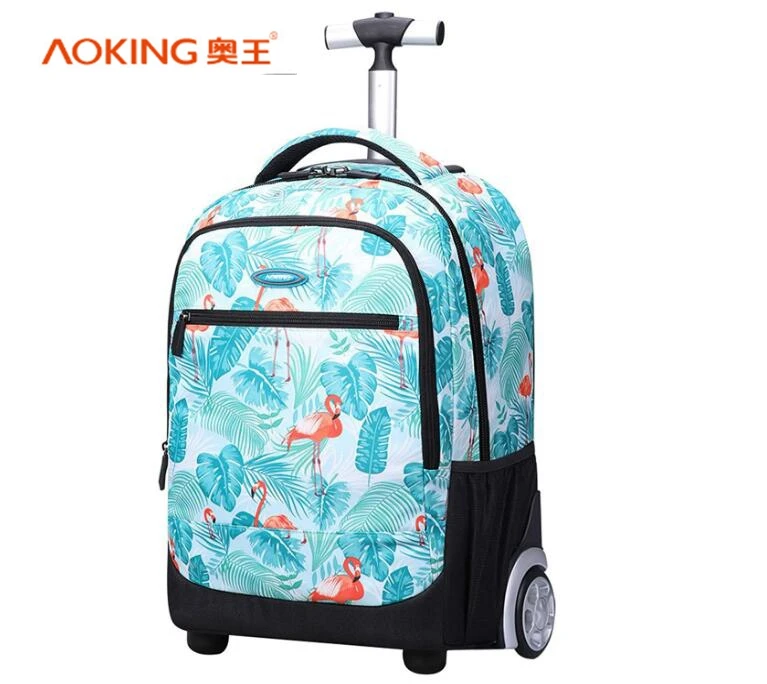 Aoking 18 Inch Rolling Backpack For girls Roller Bag with Wheels School Rolling Backpack Kids  School Rolling Trolley Luggage