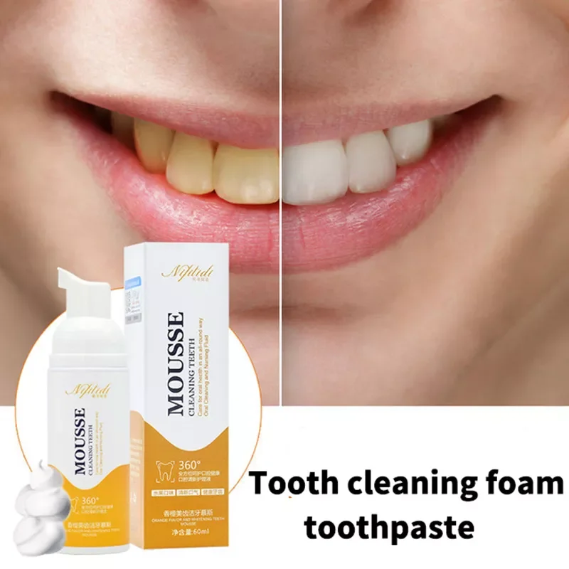 

Mousse Foam Whitening Toothpaste For Electric Toothbrush Teeth Cleansing Removes Stains and Hygiene Oral Children Kid adult 60ml