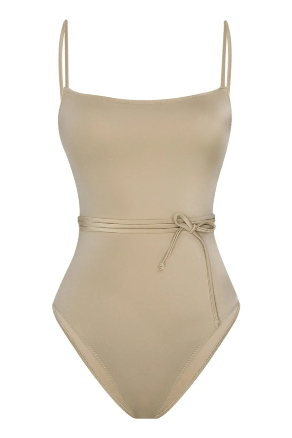 Женский бежевый купальник цельный