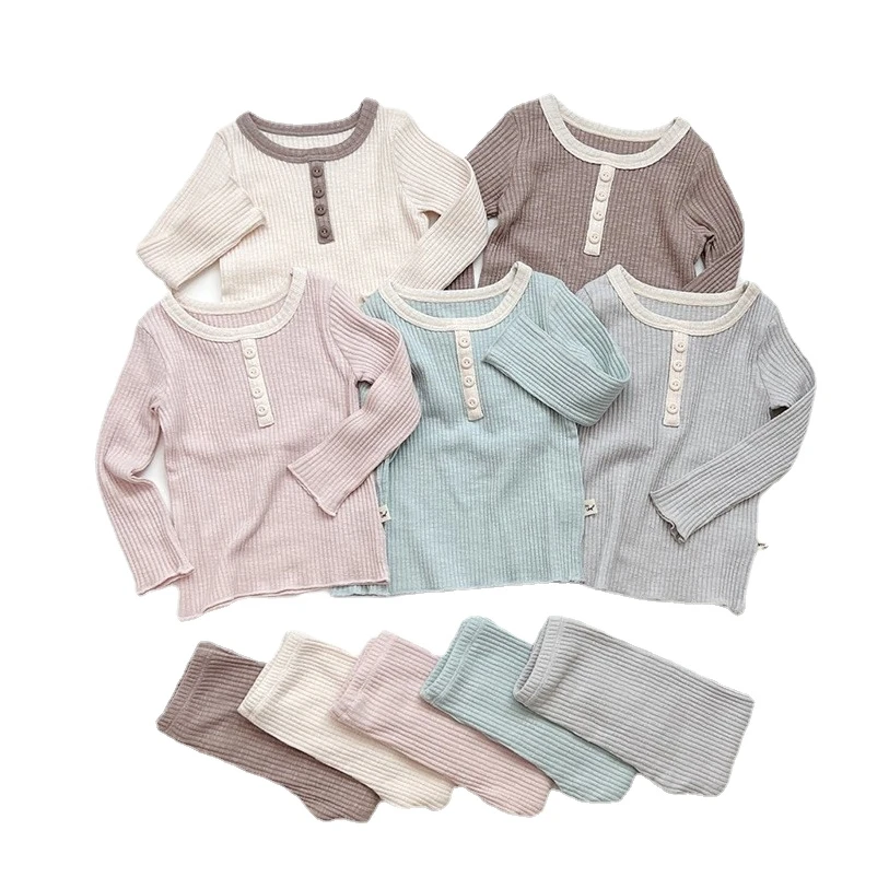 

2022 Winter Childrens PJS Cotton Toddler Girls Pajamas Set Kids Baby Boy Long Sleeve Sleepwear Pyjamas Sets Kids Loungewear