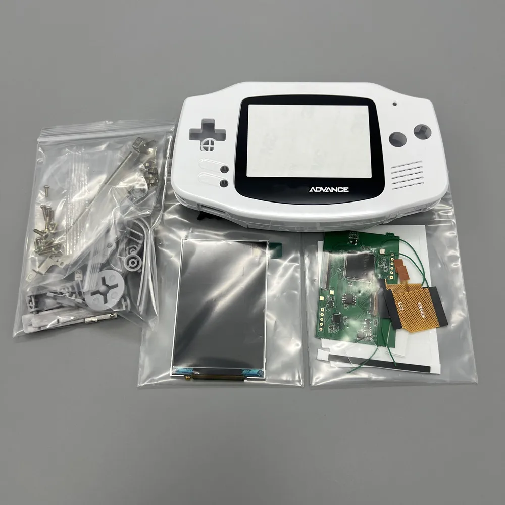 

new GBA IPS LCD no cut shell required easy to install 3.0 "IPS high brightness LCD and shell kit for Gameboy advance GBA