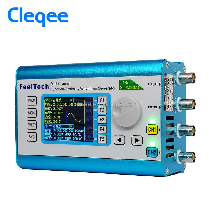 

Cleqee FY2300H 25MHz Arbitrary Waveform Dual Channel High Frequency Signal Generator 250MSa/s 100MHz Frequency meter DDS