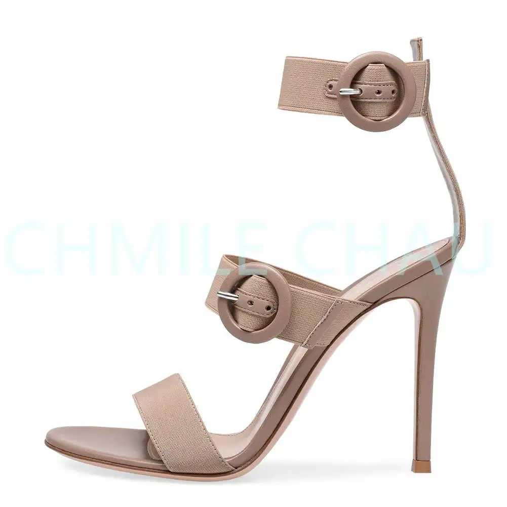 Gladiator Rome Elegant Luxury Designer Women Sandals Buckles Ankle Strap Stiletto High Heel Sexy Party Plus Size Shoe 199-CHC-31
