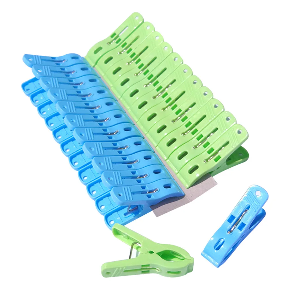 

24Pcs Plastic Clothes Clip for Hangers Non-slip Outdoor Plastic Pegs for Drying Tops and Pants