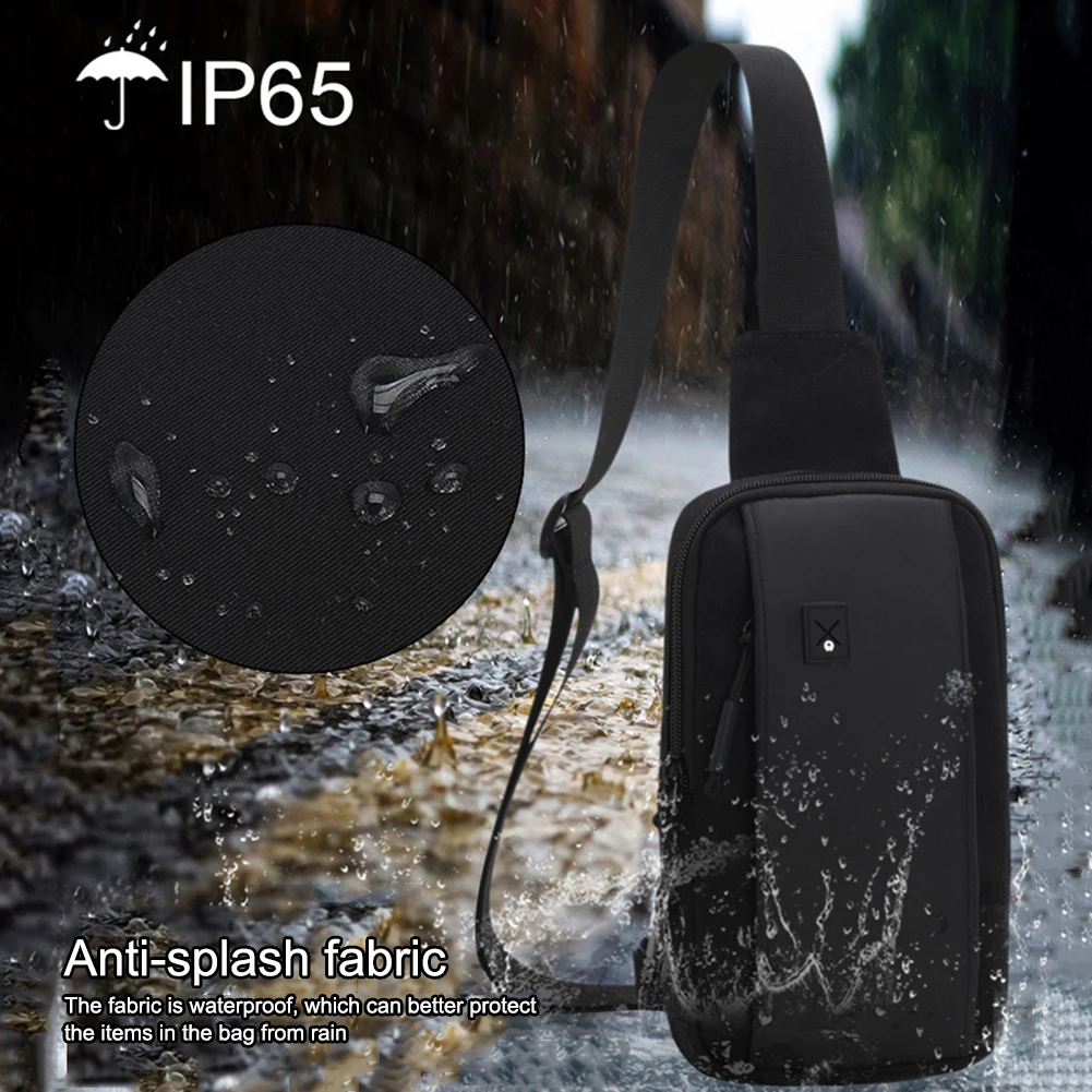 

Нагрудная сумка из ткани «Оксфорд», регулируемая многофункциональная легкая, унисекс, с отверстием для наушников, для пешего туризма, альпинизма