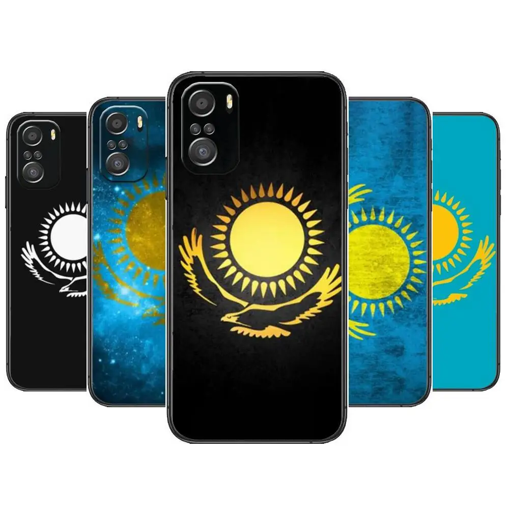 

Kazakhstan flag Phone Case For xiaomi redmi 11 Lite pro Ultra 10 9 8 MIX 4 FOLD 10T Black Cover Silicone Back Prett