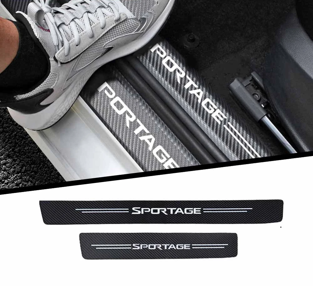 

4pcs Car Threshold Imitation Carbon Fiber Protect Car Stickers for Kia SPORTAGE Car Accessories Universal Wear-resistant