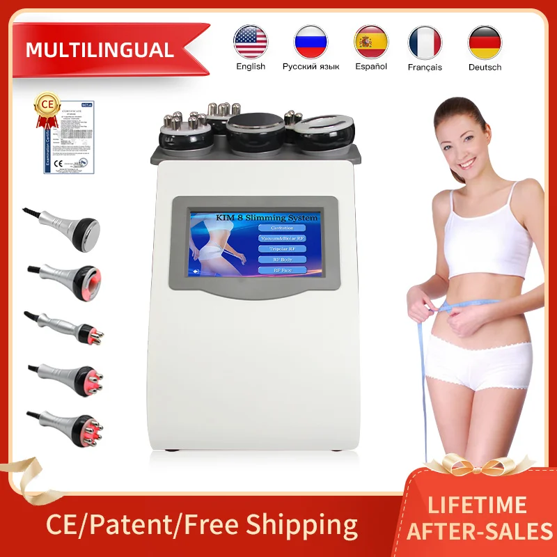 KIM8 5 в 1 вакуумная липосакция ультразвуковая кавитация радиочастотная машина для