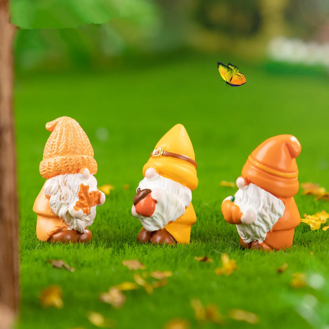 Миниатюрная фигурка милая оранжевая кукла-карлик смоляные микропейзажные