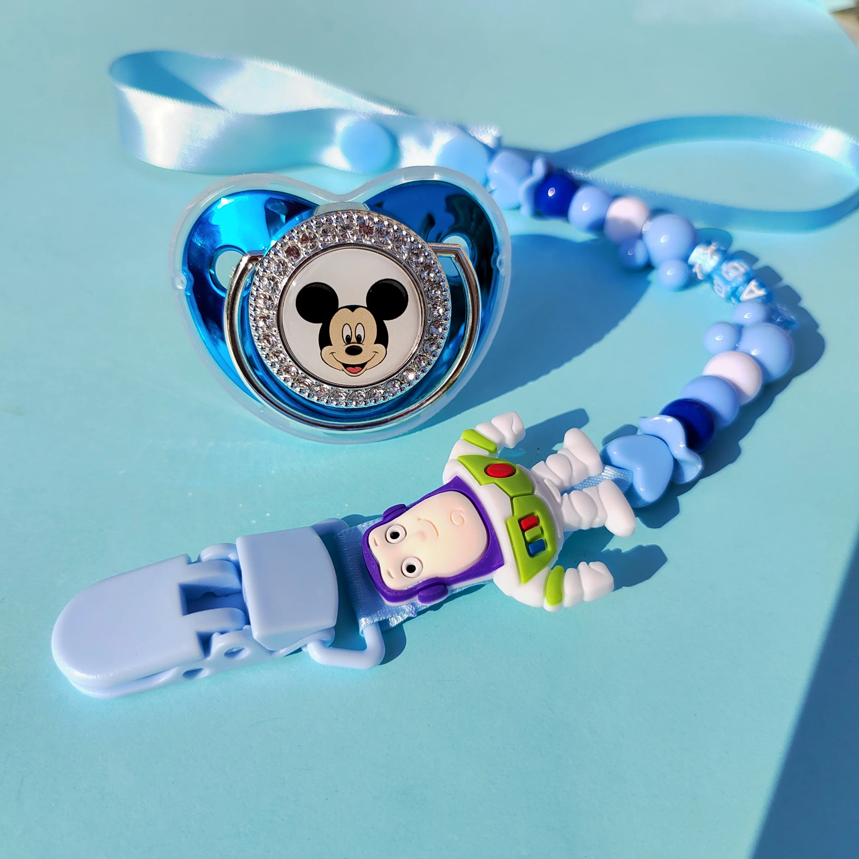 

Disney Buzz Lightyear Chupetero Personalizado Nombre Baby First Name Pacifier Clip Newborn Cute Stuff Silicone Lollipop Teat Toy