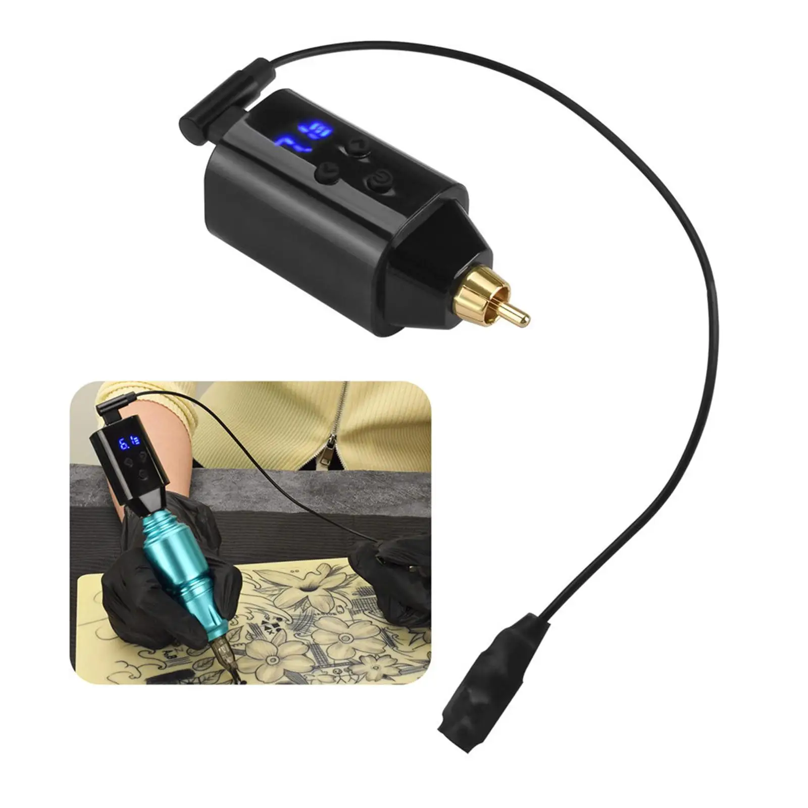 

Tattoo Power Supply RCA Wireless Rechargeable for Tattoo Pen Machine Tools