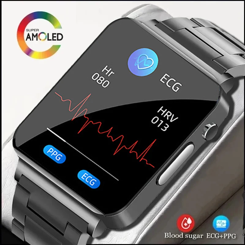 

2023 New Smart Watch ECG+PPG Non-Invasive Blood Glucose Temperature Blood Oxygen 1.72in 356*400 HD screen IP68 waterproof Clock