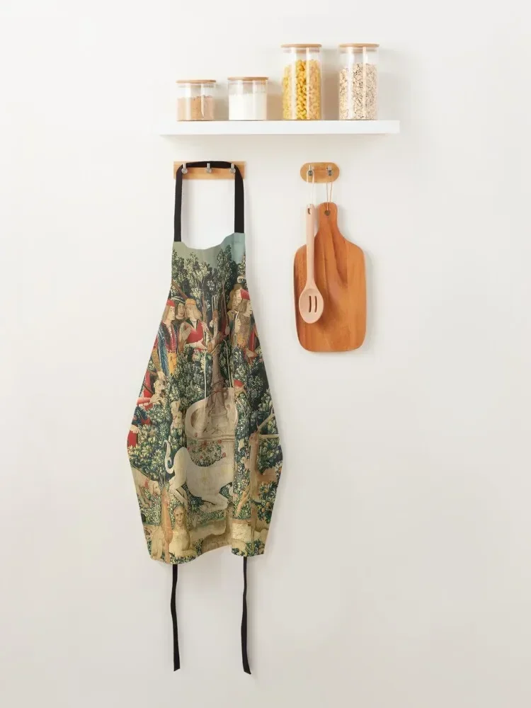 ЕДИНОРГ ЕСТЬЮ / Фонтан Другие животные Зеленый цветочный фартук для дома и кухни