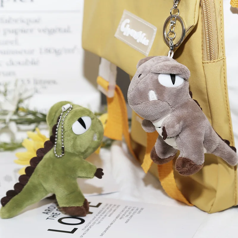 

10cm Key Clip Toy Stuffed Keychain Small Dinosaur Plush Doll Doll Keychain Cute School Bag Pendant Doll Bag Backpack Ornaments