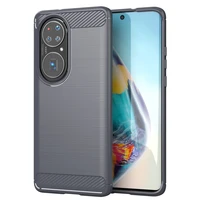 rubber silicone case for huawei p50 pro shockproof carbon fiber cover for p50pro huawey soft phone cases