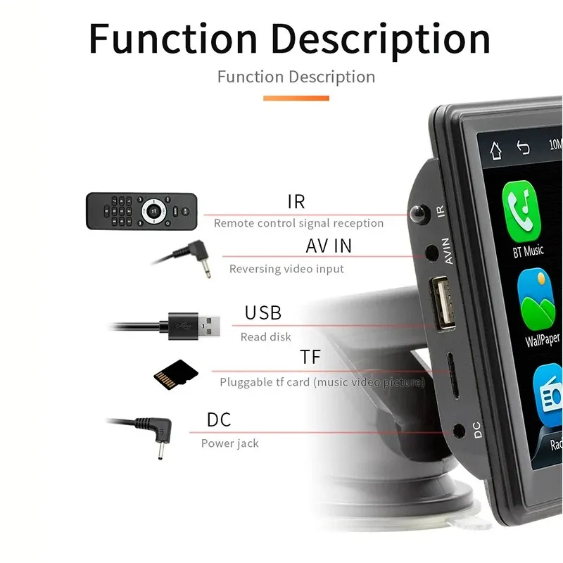 Портативный беспроводной 7-дюймовый автомобильный MP5-плеер со стандартным