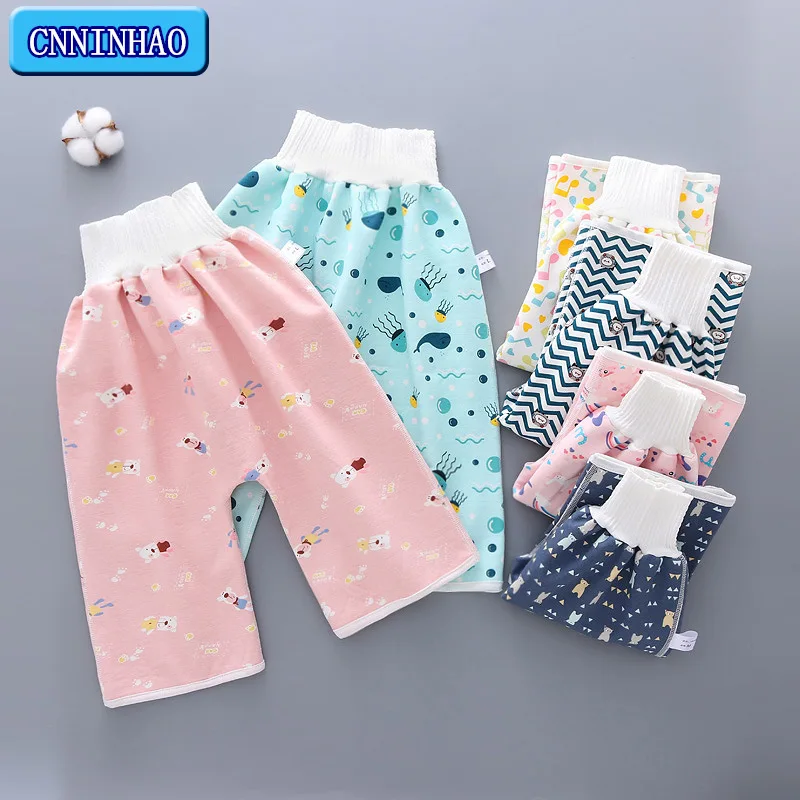 

Hot Seller 0-12 Years Sleeping Bed Pad Waterproof Diaper Skirt Cotton High Waist Kids Training Pants Cloth Reusable Baby Diaper