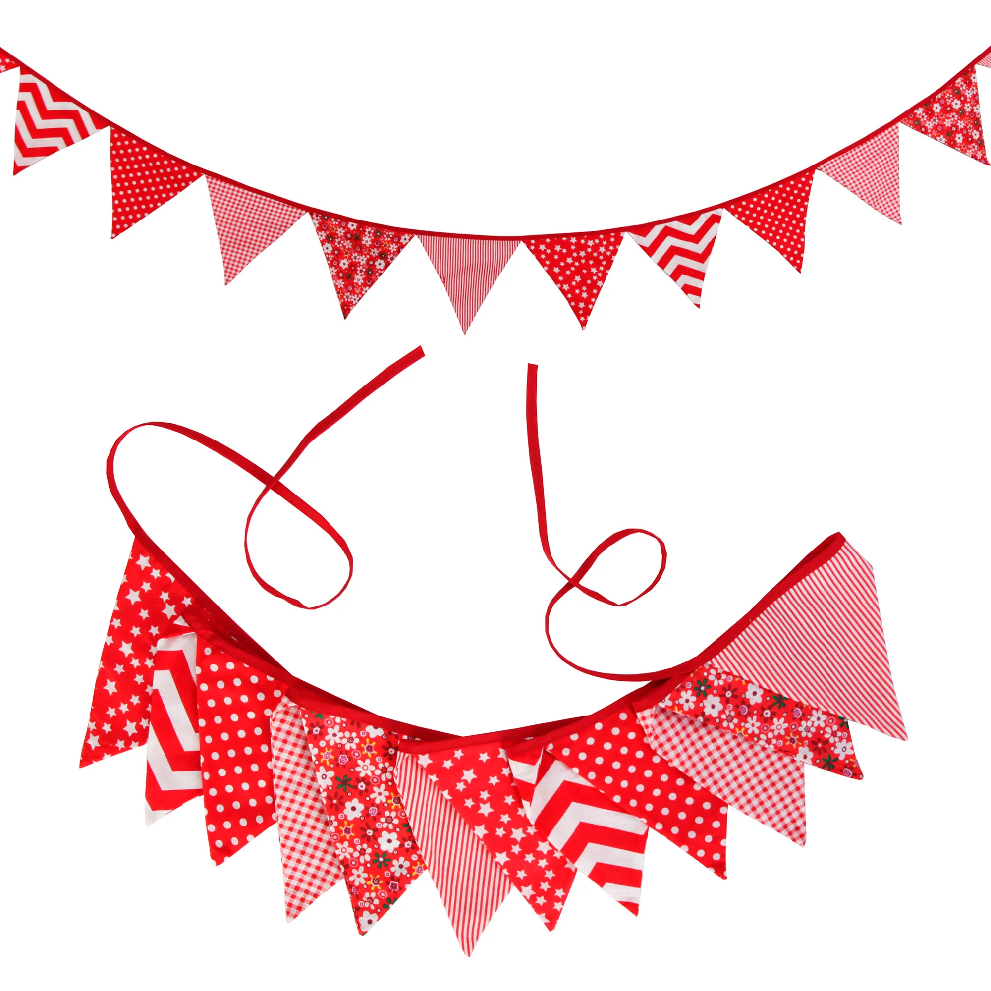 

Винтажная хлопковая гирлянда INFEI 3,2 м 12 флагов