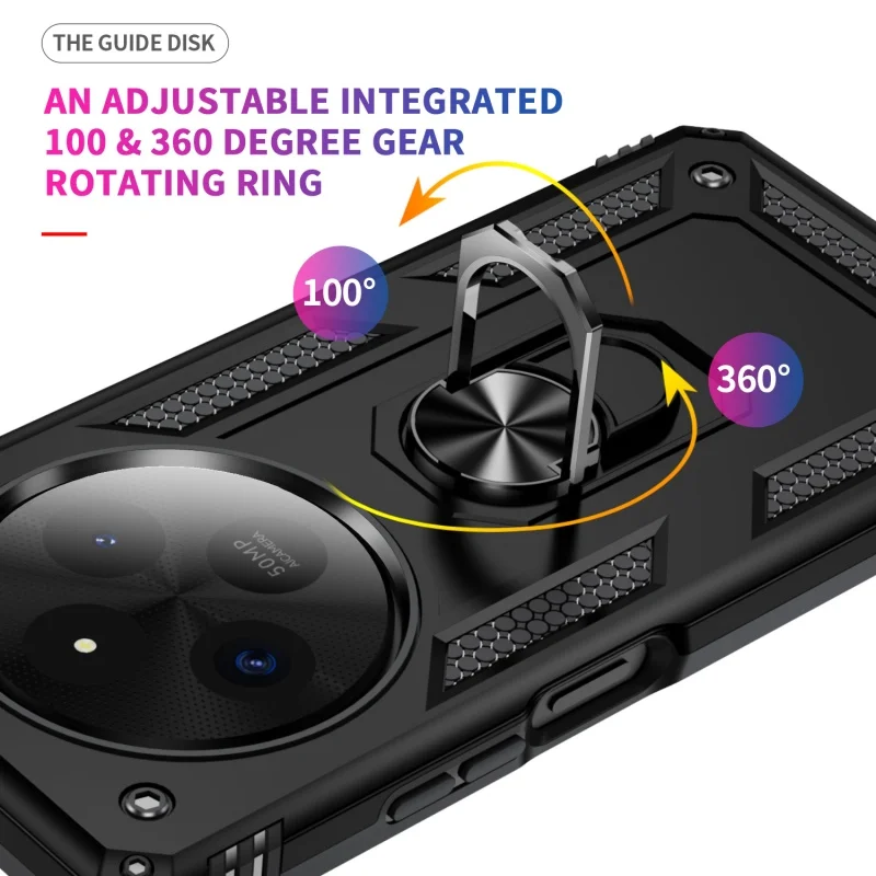 Для Poco C75 4G чехол Armor противоударный магнитный кольцевой держатель для Xiaomi PocoC65 Poko