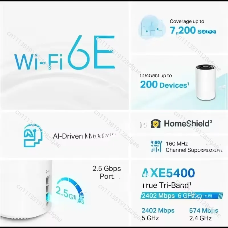 Фото BB-TP-Link AXE5400 Tri-Band WiFi 6E Mesh-система (Deco XE75 Pro) - порт 2.5G WAN/LAN, охватывает площадь до 5500 кв. футов №2