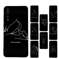 art simple kiss rose sex girl body phone case soft silicone case for huawei p 30lite p30 20pro p40lite p30 capa