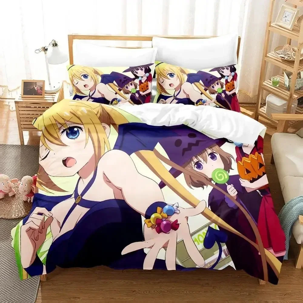 Фото Комплект постельного белья 3D Kawaii Blend S с принтом и наволочкой, пододеяльник, мягкое постельное белье королевского размера, домашний комплект постельного белья с 3D аниме №3