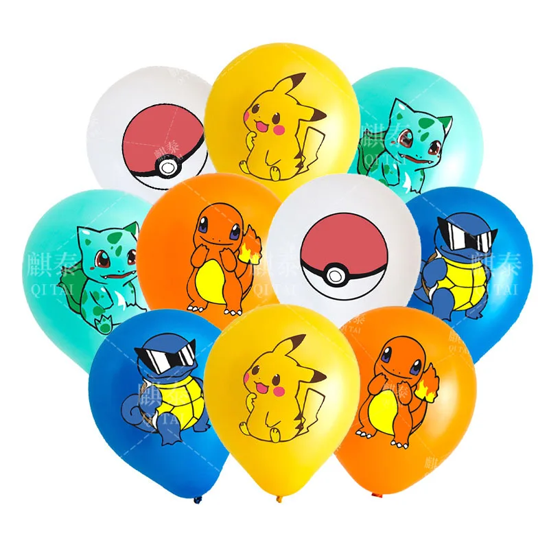

10pcs Pokemon Balloons Set Children's Happy Birthday Party Decoration Cute Kawaii Anime Pikachu Latex Balloons Kids Gifts Toys