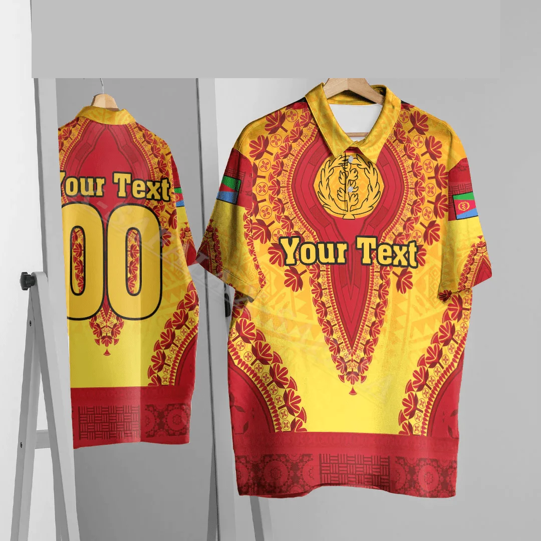 

ERITREA Country Flag Emblem 3D Print Polo Shirts Men Collar Short Sleeve StreetWear Casual Top New Summer Clothing-4