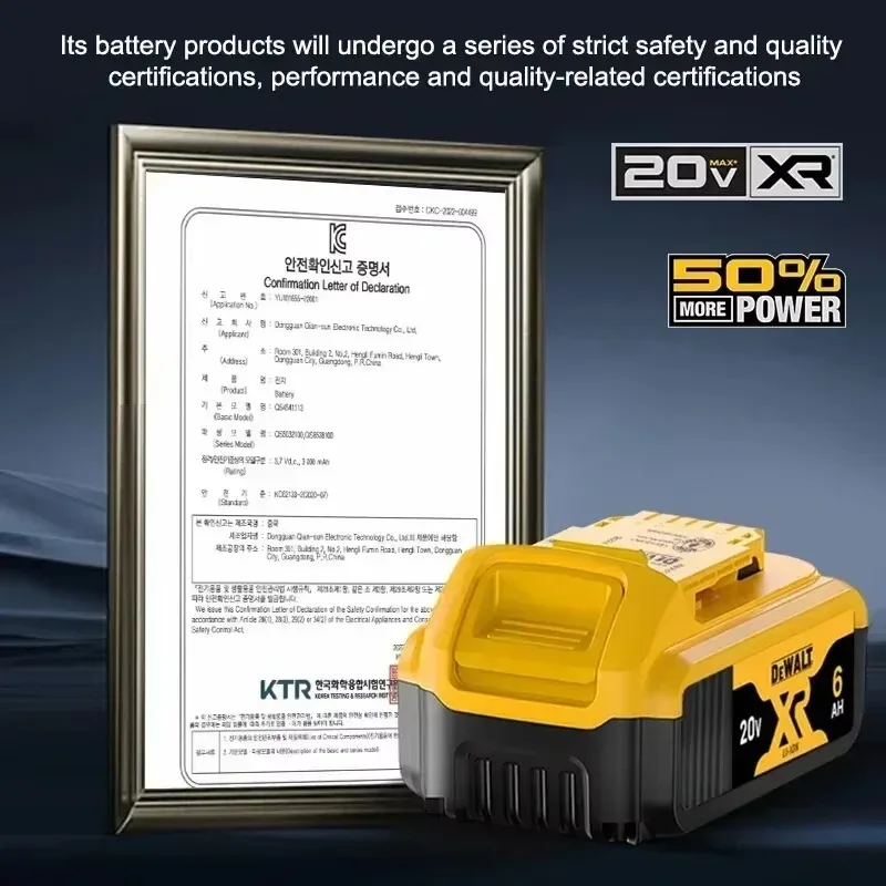 Фото Большая распродажа! 100% оригинальный аккумулятор Dewalt 20V 6000mAh DCB206 DCB205 DCB200 DCF887 DCG405 DCD791 DCF922 DCF850 DCD805 для электроинструментов. №5