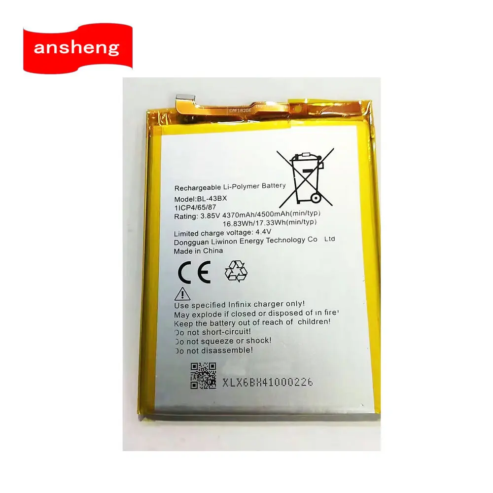 Высококачественный аккумулятор 4370 мАч для смартфона Infinix BL-43BX X604/ Note 5