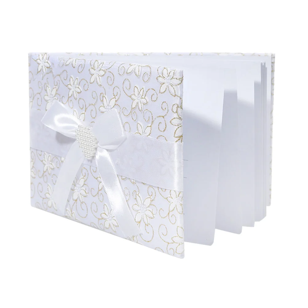 

Book Guest Wedding Signpartyshower Reception Bridal White Notebook Album Favors Accessories Decorative Attendance Satin Baby