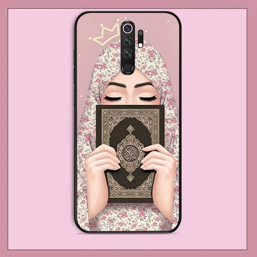 ł arabski hidżab dziewczyna etui na telefon dla Redmi Note 4 X 5 A 6 7 8 Pro T 9 9S 10 11 11S 11Epro PocoM3pro