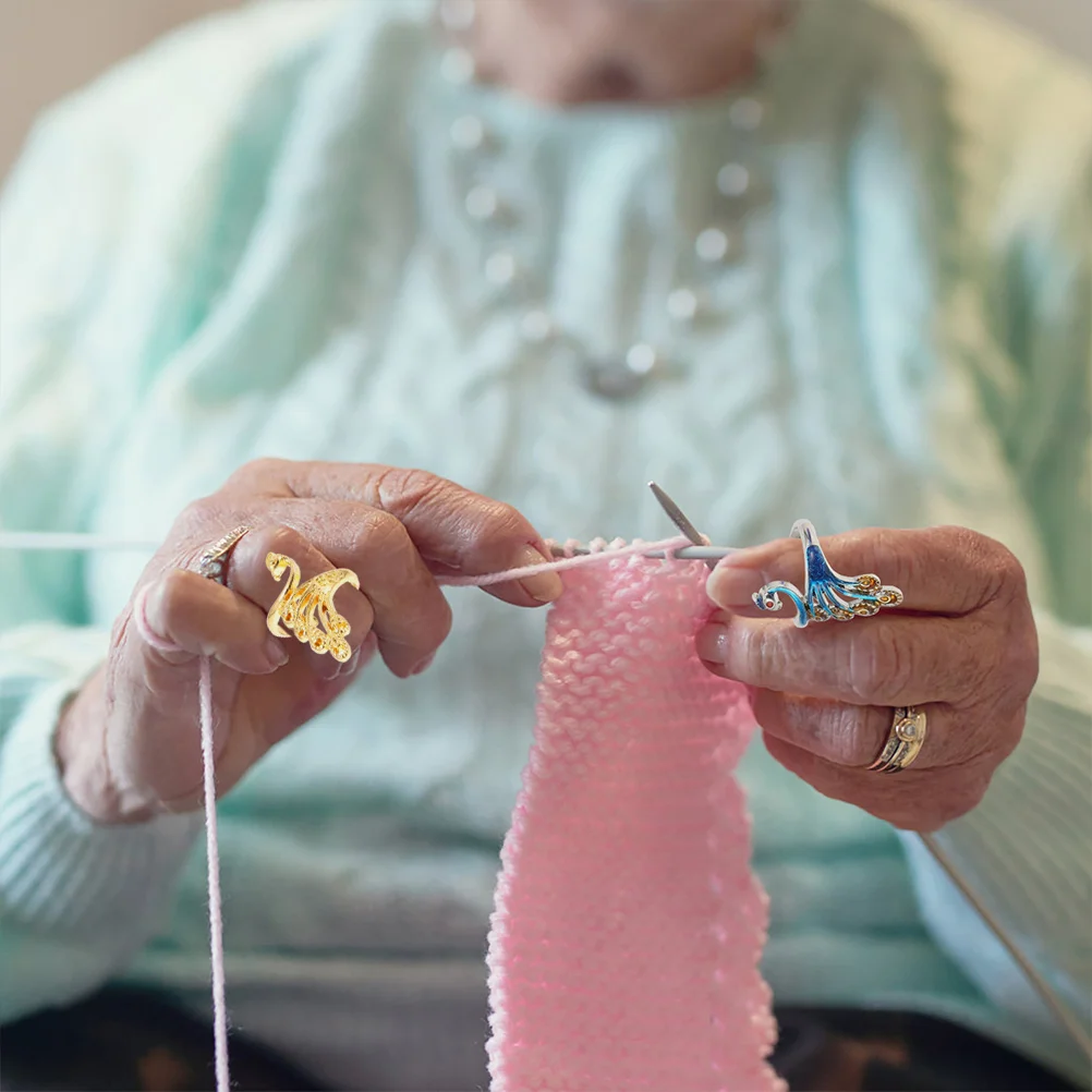 

5pcs Knitting Loop Rings Multi-purpose Rings Practical Crochet Rings