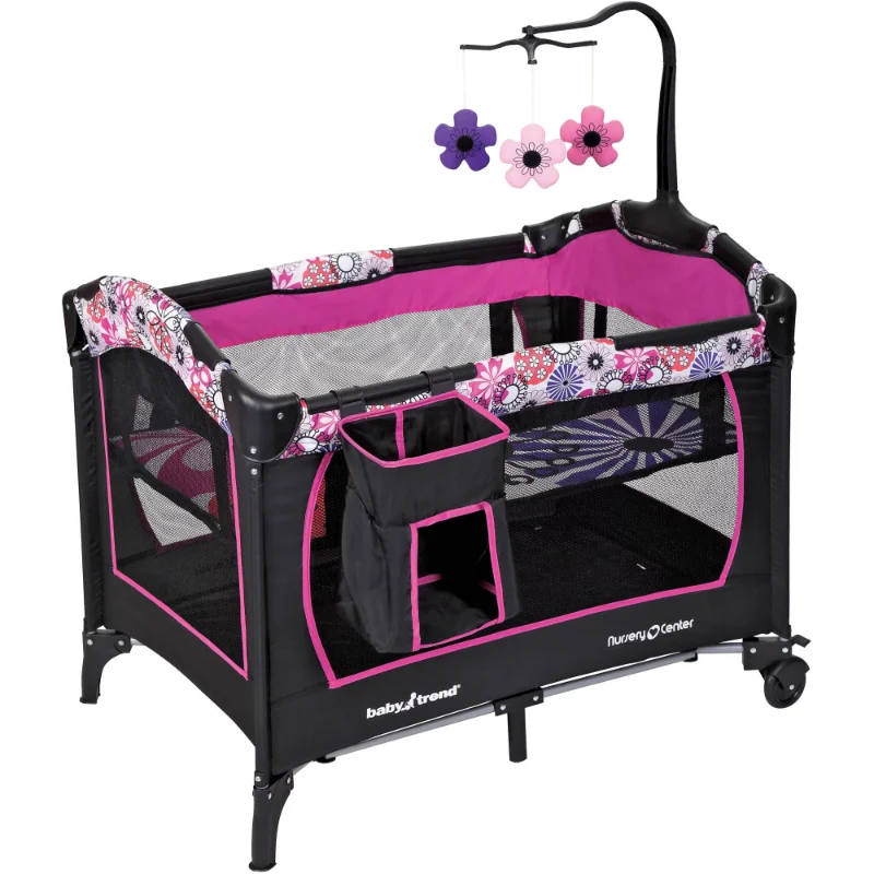 

Nursery Center Playard Children's Bed Bases & Frames Removable Full-size Bassinet Removable Diaper Stacker with 3 Plush Toys