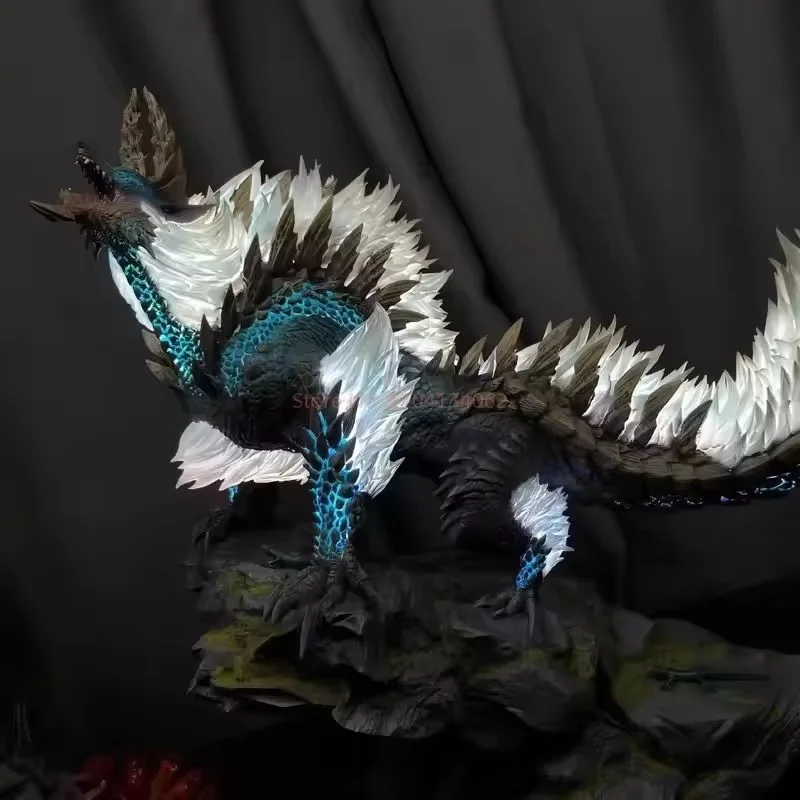 Фото 28 см Monster Hunter World Zinogre, игровая фигурка, модель статуи, коллекция для мальчиков, украшение для рабочего стола, украшение, огни, игрушки, подарки №3