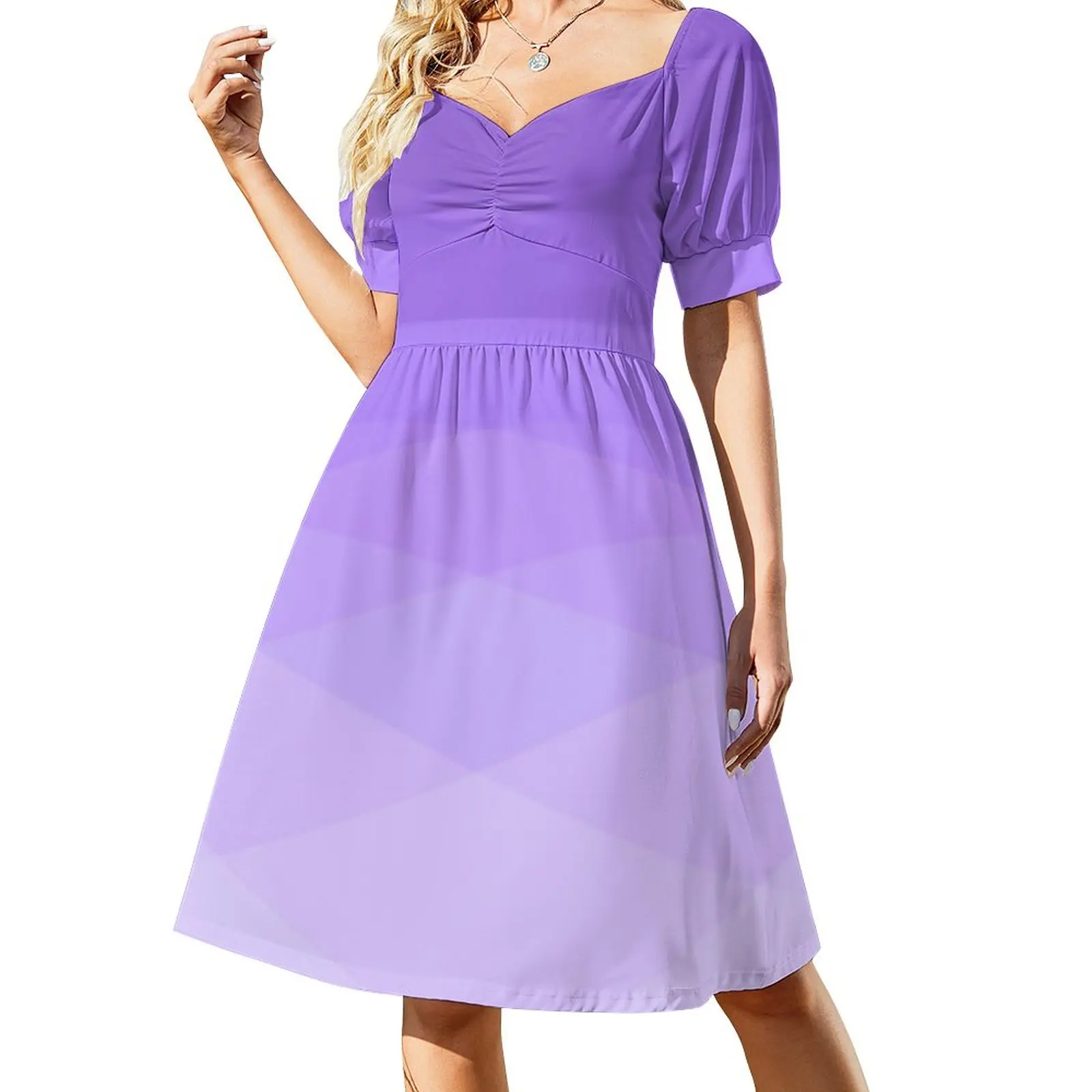 

Ombre Polygonal Dress Sexy V Neck Gradient Purple Trendy Dresses Women Stylish Print Oversize Casual Dress Gift Idea