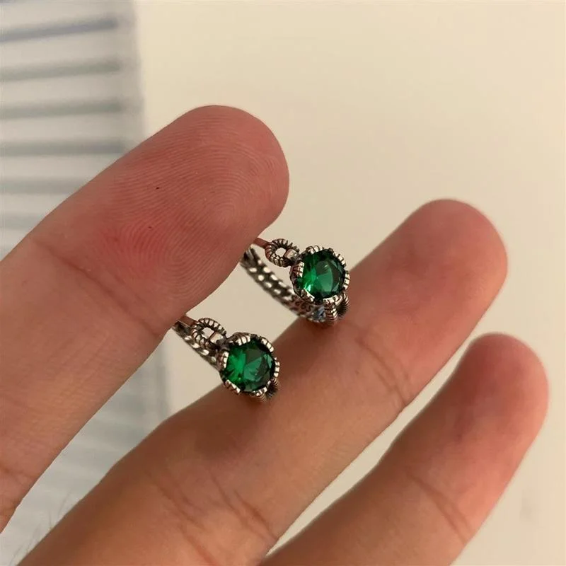 

Original Retro Green TrendyHoop Earrings For Women Girl Handmade Fashion Vintage Ear Jewelry Gift Party