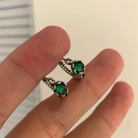 original retro green trendyhoop earrings for women girl handmade fashion vintage ear jewelry gift party