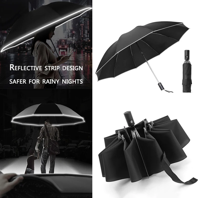 Automatic Umbrella Rain Wind Resistant  Fashion Sun Umbrellas Reverse Umbrella Parasol Portable UV Folding Umbrellas